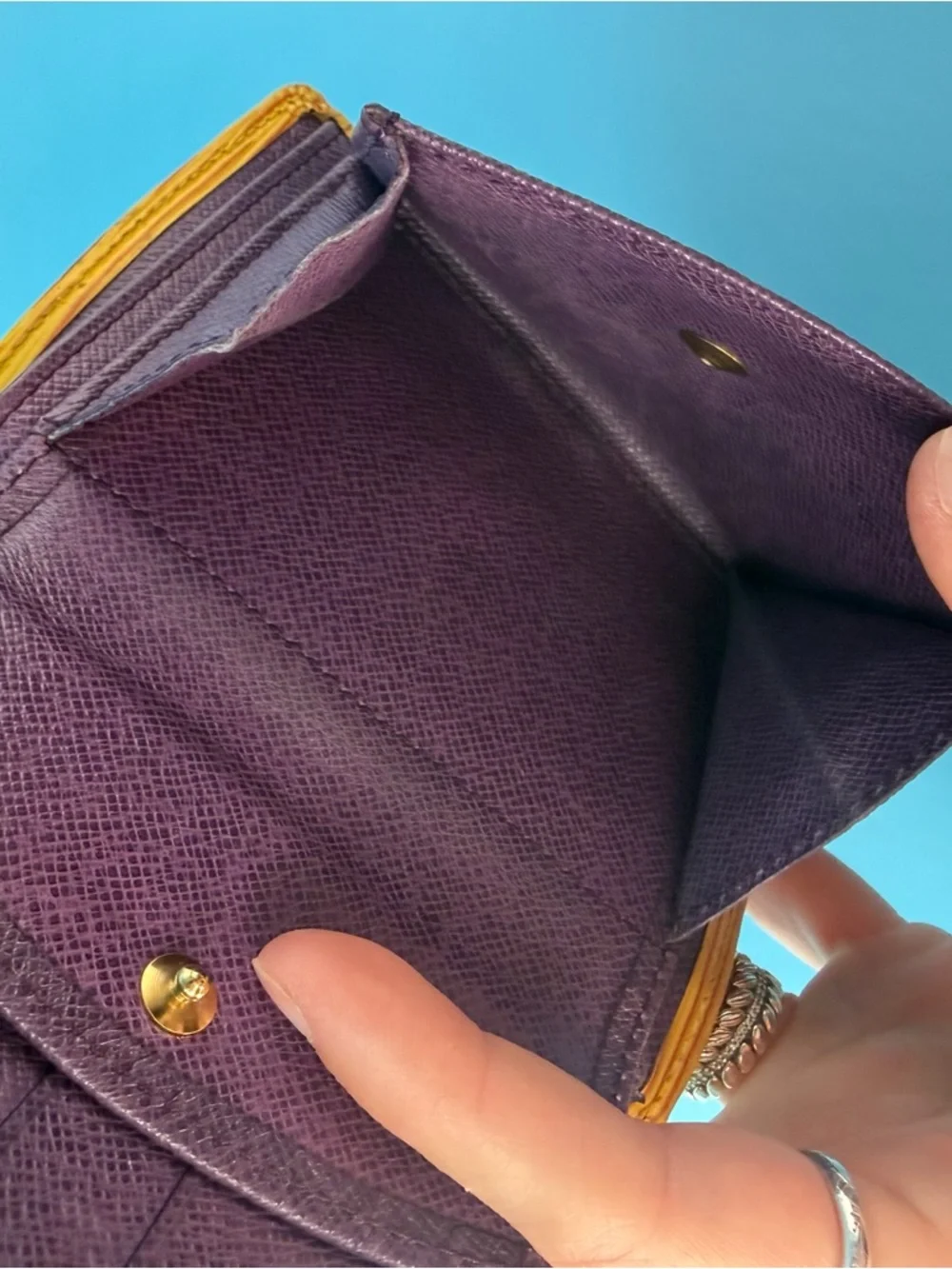 Louis Vuitton Epi Snap Wallet Yellow Purple Bifold - Picture 7 of 10